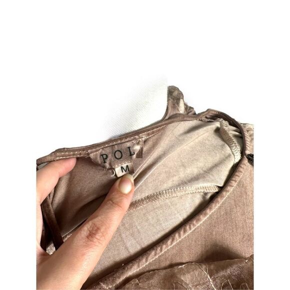 POL Boho Ruffle Tie Back Ruffle Sleeve Top - Picture 4 of 6